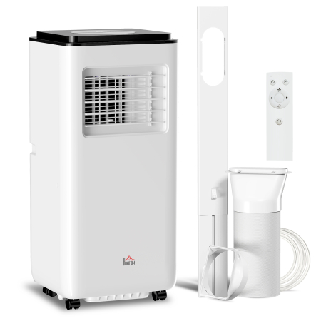 Climatizare si ventilatie -  Aer conditionat portabil 750W cu 5 moduri si 2 viteze, din ABS si otel, 33x28x70,4 cm, alb