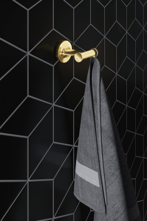Agatatoare baie Duravit 0099303400, dubla Starck T, tip instalare pe perete, design modern, fixare sigura, auriu [2]