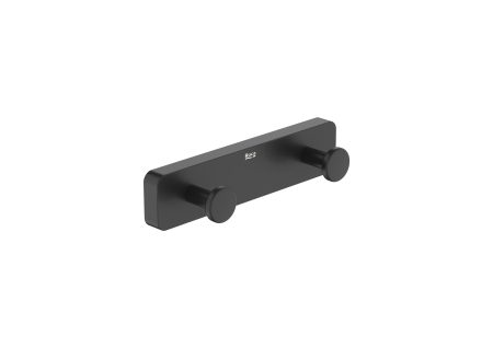 Accesorii baie - Agatatoare dubla Roca A817721NB0, 140 mm, 36 mm, 2 cuie, 2 orificii instalare, pe perete, metal, Negru