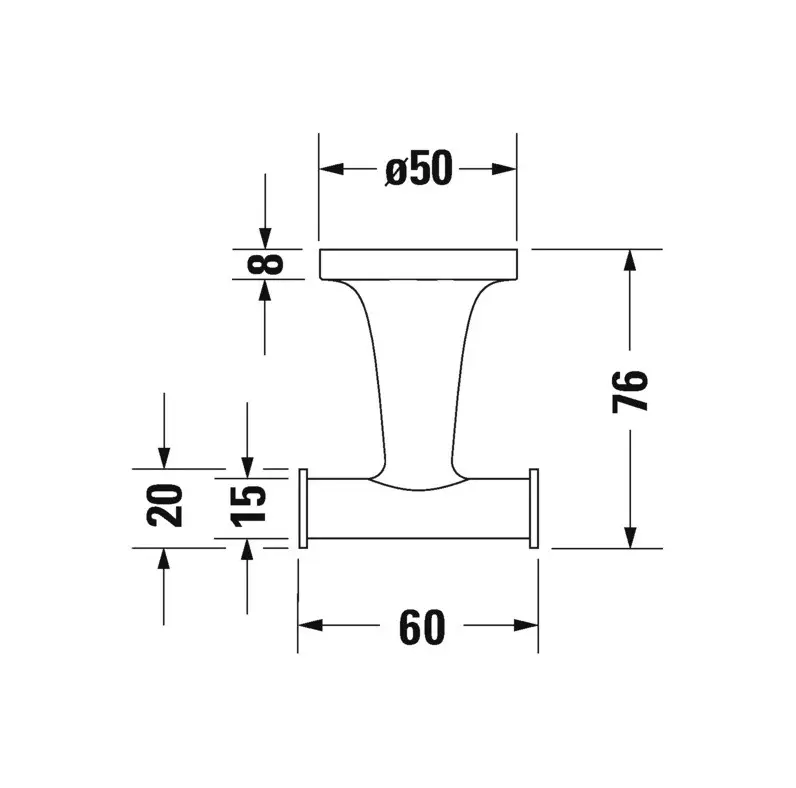 Agatatoare Duravit 0099304600, Starck T, tip instalare pe perete, numar cuie 2, numar orificii instalare 2, negru [2]
