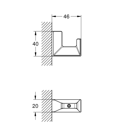Agatatoare Grohe 102273KF00, Selection Cube, pe perete, metal, mat, negru [2]