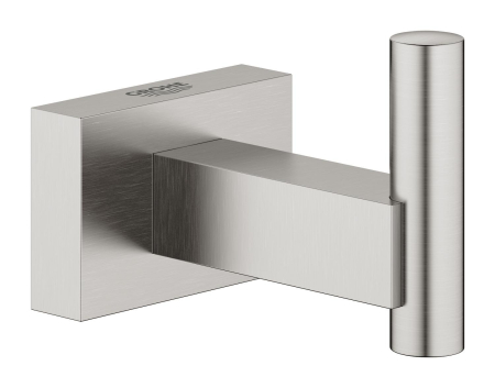 Accesorii baie - Agatatoare Grohe 40511DC1, Essentials Cube, pe perete, metal, mat, otel satinat