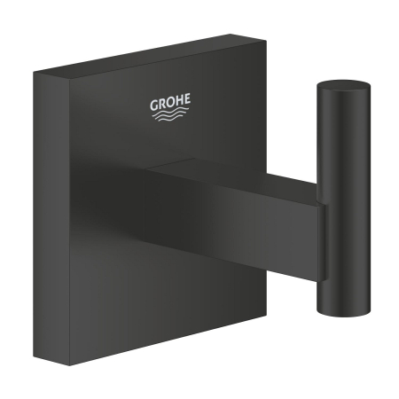 Accesorii baie - Agatatoare Grohe 409612430, 60 mm, 43 mm, 1 cuie, 2 orificii instalare, pe perete, metal, elemente fixare ascunse, Negru
