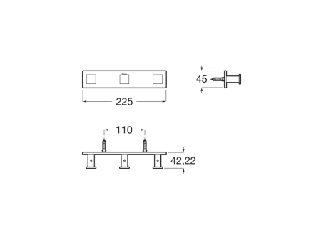 Agatatoare Roca A817603C40, Hotels, tip instalare pe perete, numar cuie 3, numar orificii instalare 3, negru [1]