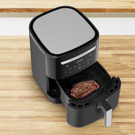 Air fryer 2 in 1 cu aer cald si gratar Tefal Easy Fry & Grill XXL EY801815 , 8 programe, 6.3 L, 2 zone de gatire, invelis antiaderent, negru [7]