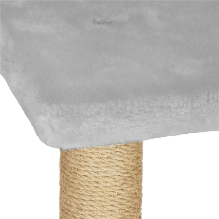 Ansamblu de joaca pentru pisici, cu loc pentru zgariat, ascuns, culcus, soricei, 136cm, gri [12]