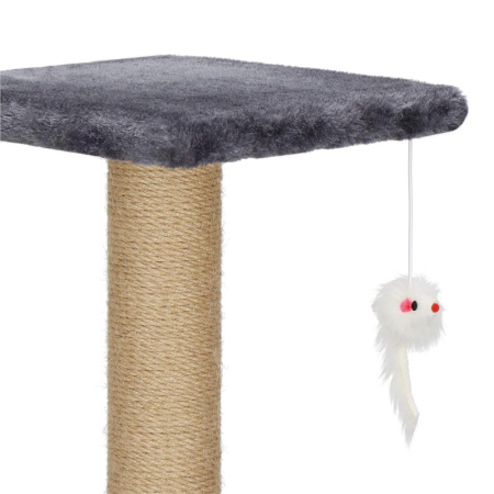 Ansamblu de joaca pentru pisici, cu loc pentru zgariat, ascuns, platforma, 62cm, gri inchis [5]