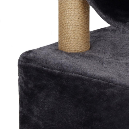 Ansamblu de joaca pentru pisici, cu loc pentru zgariat, ascuns, platforma, 62cm, gri inchis [6]