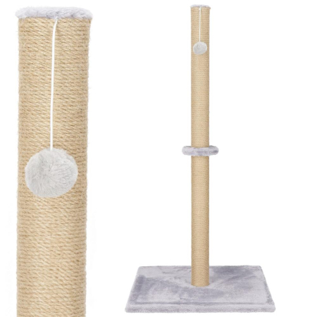 Ansamblu de joaca pentru pisici, cu loc pentru zgariat si sfoara, 103cm, gri [10]