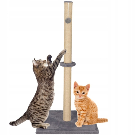 Pet Shop - Ansamblu joaca pisici loc zgariat sfoara sisal stabil, 75 cm, design vertical, gri inchis