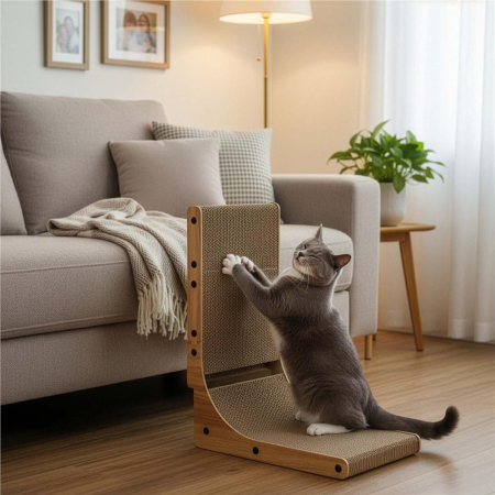 Ansamblu de zgariat pentru pisici cu bila si catnip, 25x40x50 cm, maro [3]