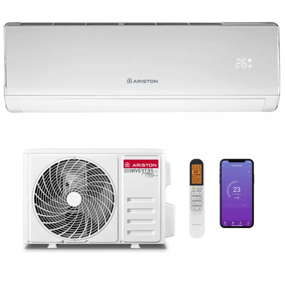 Aer conditionat - Aer conditionat Ariston Kios NET 9000 BTU Wi-Fi, Clasa A++/A+, functie incalzire, 3D Air Flow, i-Feel, alb