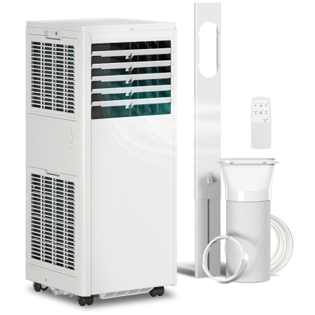 Instalatii sanitare, termice & climatizare -  Aparat de Aer Conditionat Portabil 7000 BTU, Unitate 4-in-1 cu Racire, Dezumidificator, Ventilator, Mod Noapte