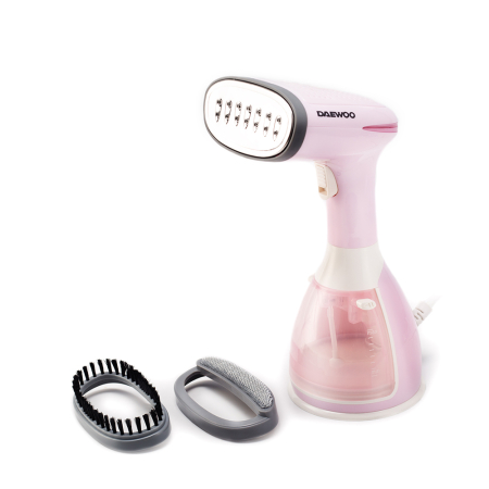 Fiare, statii & aparate de calcat cu abur - Aparat de calcat cu aburi, de mana, Daewoo, 1500 W, placa abur din inox, buton abur continuu, incalzire rapida, rezervor apa de 280 ml, abur de mare putere: 60 gr/min, perie de par, perie pentru scame