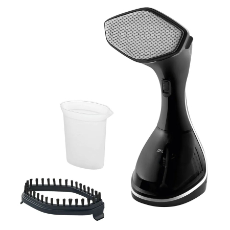 Fiare, statii & aparate de calcat cu abur - Aparat de calcat vertical Beko STM4116B, 1600 W, 230 ml, 25 g/min, Sistem Anti-Calcar, Display LCD, Recipient detasabil, AntiPicurare, Negru
