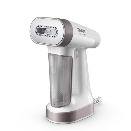 Bucatarie - Aparat de calcat vertical cu abur 2 in 1 Tefal Pure Force DT8720E0, 1800W, jet abur 90 g/min, 4 trepte abur, mod Eco, alb & gri