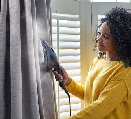 Aparat de calcat vertical cu abur Russell Hobbs Steam Genie 2 in 1, 1700W, talpa ceramica, rezervor 150ml, abur 20g/min, alb [7]