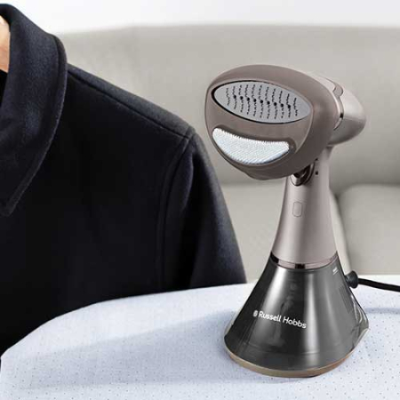 Aparat de calcat vertical cu abur Russell Hobbs Steam Genie Aroma, 1800W, abur 32g/min, infuzor parfum, incalzire 45s [1]