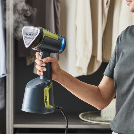 Aparat de calcat vertical cu abur Tefal AeroSteam DT9810F0, 1400W, functie de aspirare cu 3 niveluri, recipient apa detasabil 100 ml, autonomie 6  [11]