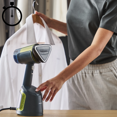 Aparat de calcat vertical cu abur Tefal AeroSteam DT9810F0, 1400W, functie de aspirare cu 3 niveluri, recipient apa detasabil 100 ml, autonomie 6  [6]