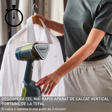 Aparat de calcat vertical cu abur Tefal AeroSteam DT9810F0, 1400W, functie de aspirare cu 3 niveluri, recipient apa detasabil 100 ml, autonomie 6  [7]