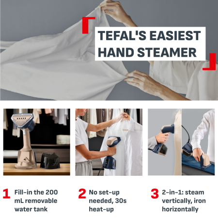 Aparat de calcat vertical cu abur Tefal AeroSteam Elite DT9620F0, 1400 W, abur variabil 0 - 20 g/min, 3 niveluri aspirare, recipient apa detasabil 200 [2]