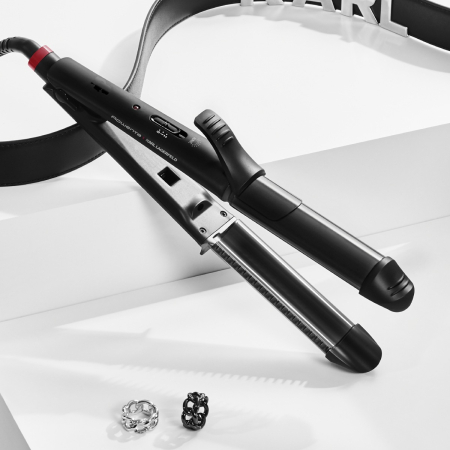 Aparat de coafat multifunctional 3 in 1 Rowenta x Karl Lagerfeld Fashion Stylist CF451LF0, 66 W, temperatura reglabila 170-200 °C, varf rece, generator de ioni, negru & rosu [2]