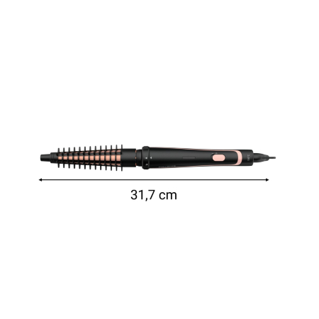 Aparat de coafat Rowenta Infinite Looks 14 în 1 CF4231F0, învelis Ceramic, accesoriu conic pentru bucle, perie rotunda, negru&portocaliu [6]