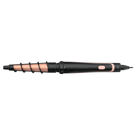 Aparat de coafat Rowenta Infinite Looks 14 în 1 CF4231F0, învelis Ceramic, accesoriu conic pentru bucle, perie rotunda, negru&portocaliu [3]