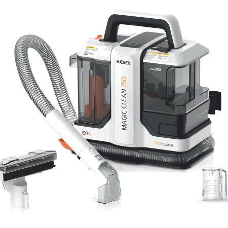 Aspirator cu spalare prin injectie-extractie HAEGER MAGIC CLEAN 750, Putere 750W, Rezervor dublu 1080ml/850ml, compact, Functie auto curatare, pentru covoare, canapele, tapiterie, Alb [1]