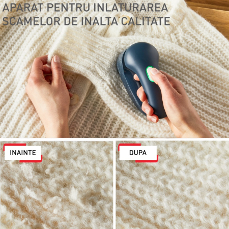 Aparat de curatat scame Tefal JB7002E0, cutit cu 3 lame din inox, 2 inaltimi de taiere, autonomie 40 minute, maner pliabil, perie pentru cura [5]