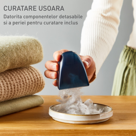 Aparat de curatat scame Tefal JB7002E0, cutit cu 3 lame din inox, 2 inaltimi de taiere, autonomie 40 minute, maner pliabil, perie pentru cura [7]