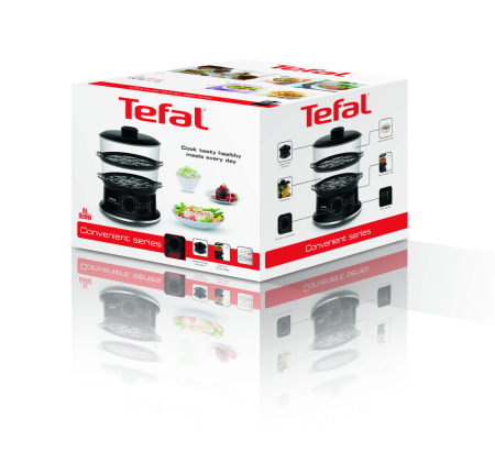 Aparat de gatit cu aburi Tefal Convenient Series VC140131, 2 vase, cronometru mecanic, 2 accesorii, 6 L, plastic, negru [5]