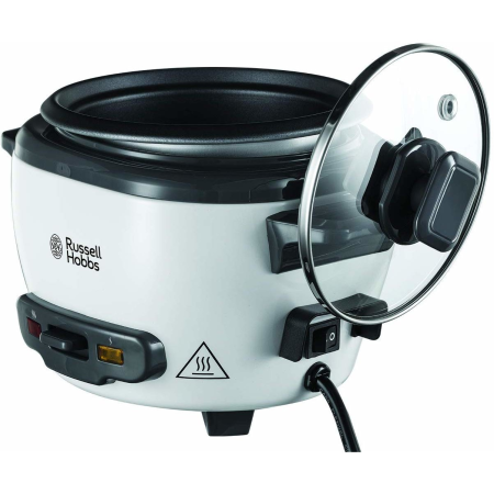 Aparat de gatit orez Russell Hobbs, capacitate medie, vas antiaderent, functie mentinere cald, indicator luminos, alb [1]