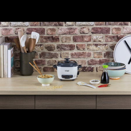 Aparat de gatit orez Russell Hobbs, capacitate mica, vas antiaderent, functie mentinere cald, indicator luminos, alb [5]