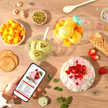 Aparat de inghetata Tefal Dolci IG602AE0, 3 recipiente din tritan de 460 ml, 10 programe, Tehnologia unica 1-Step Perfector, crem & negru [9]