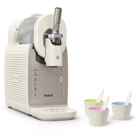 Aparat de inghetata Tefal Freezi IG801AE0, 200 W, 2 L, 5 programe automate, 16 preparate presetate, tehnologie Ultra Quiet, pentru inghetata soft, slu [1]
