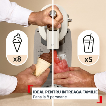Aparat de inghetata Tefal Freezi IG803AE0, 200 W, 2 L, 5 programe automate, 16 preparate presetate, tehnologie Ultra Quiet, pentru inghetata soft, slu [5]