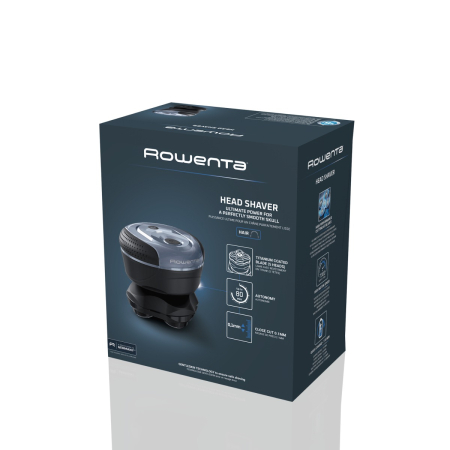 Aparat de ras pentru cap Rowenta Head Shaver TN3110E0, invelis din titan, pana la 80 min autonomie, precizie de 0.1 mm, 7300 rpm, tehnologie Wet & Dry, husa inclusa, negru & albastru [12]