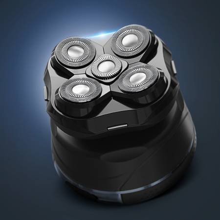 Aparat de ras pentru cap Rowenta Head Shaver TN3110E0, invelis din titan, pana la 80 min autonomie, precizie de 0.1 mm, 7300 rpm, tehnologie Wet & Dry, husa inclusa, negru & albastru [7]