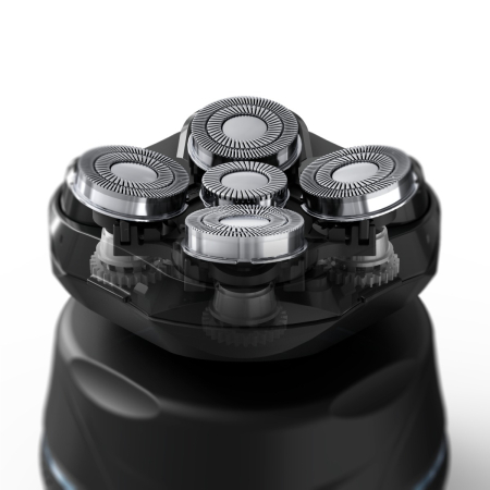 Aparat de ras pentru cap Rowenta Head Shaver TN3110E0, invelis din titan, pana la 80 min autonomie, precizie de 0.1 mm, 7300 rpm, tehnologie Wet & Dry, husa inclusa, negru & albastru [9]