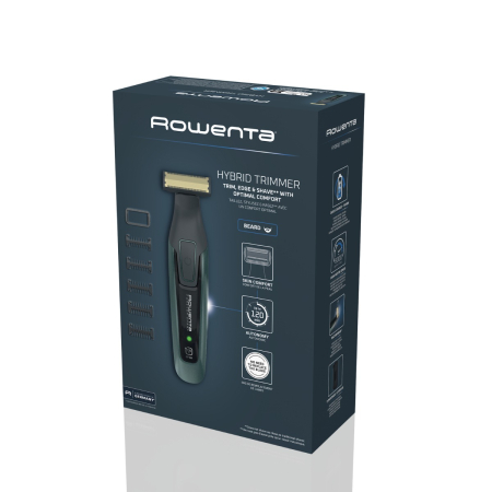 Aparat de tuns barba Rowenta Forever Sharp Comfort TN6044E0, lame din inox, utilizare fara fir, autonomie de pana la 120 min, accesoriu Skin Comfort, negru & verde [3]