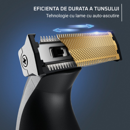 Aparat de tuns barba Rowenta Forever Sharp Comfort TN6044E0, lame din inox, utilizare fara fir, autonomie de pana la 120 min, accesoriu Skin Comfort, negru & verde [5]