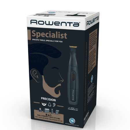 Aparat de tuns barba Rowenta Nomad TN3651F0, lame inox cu  înveliş din titan, rezistent la apa, accesoriu pentru ras, baza de depozitare, albastru [3]