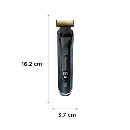 Aparat de tuns, conturat si barbierit Rowenta Forever Sharp Ultimate TN6204E0, lame din inox, invelis din titan, 8000 rpm, autonomie de pana la 120 minute, negru & albastru [3]