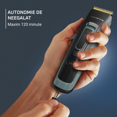Aparat de tuns parul si barba Rowenta Advancer TN5224E0, autonomie 120 min, 2 piepteni reglabili, pana la 29 de lungimi, 0.5 - 30 mm, setare precizie 1 mm, indicator baterie LED, husa inclusa, negru [3]