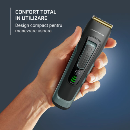 Aparat de tuns parul si barba Rowenta Advancer TN5224E0, autonomie 120 min, 2 piepteni reglabili, pana la 29 de lungimi, 0.5 - 30 mm, setare precizie 1 mm, indicator baterie LED, husa inclusa, negru [6]