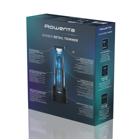 Aparat de tuns pentru contur si detalii Rowenta Barber Experience TN1851E0, lame inox, 6500 rpm, autonomie 90 minute, 0.5 - 5 mm,incarcare rapida, negru & gri [5]