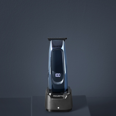 Aparat de tuns pentru contur si detalii Rowenta Barber Experience TN1851E0, lame inox, 6500 rpm, autonomie 90 minute, 0.5 - 5 mm,incarcare rapida, negru & gri [9]