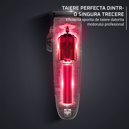 Aparat de tuns Rowenta x Karl Lagerfeld Barber Experience TN155LE0, 6500 rpm, autonomie 150 min, 6 piepteni ficsi, 6 piepteni fade, lame inox, indicator LED, baza de incarcare, negru & gri [6]